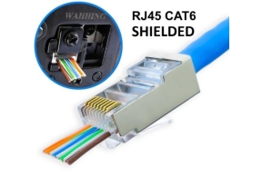 Mufa FTP CAT6 RJ45 (8P8C) ecranat cu trecere pentru cablu rotund HCT HCT028-289