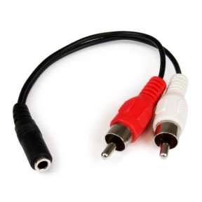 Cablu Startech MUFMRCA, 3.5mm - 2x RCA, 0.15m, Black