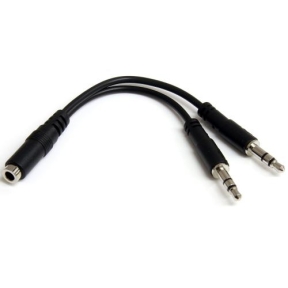 Cablu Startech MUYHSFMM, 3.5mm - 2x 3.5mm mini jack, Black