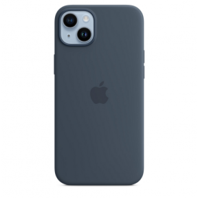 Protectie pentru spate Apple Silicone cu MagSafe pentru iPhone 14 Plus, Storm Blue