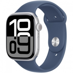 SmartWatch Apple Watch S10 Aluminium, 1.77inch, 4G, Curea Silicon M/L, Denim Sport