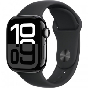 SmartWatch Apple Watch S10 Aluminium, 1.77inch, 4G, Curea Silicon M/L, Black Sport Band