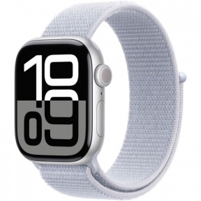 SmartWatch Apple Watch S10 Aluminium, 1.96inch, 4G, Curea Nylon, Blue Cloud Sport Loop