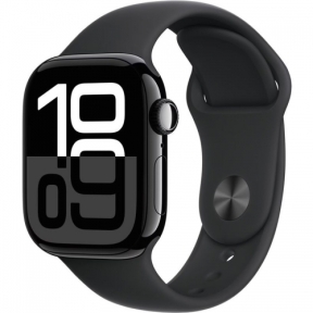 SmartWatch Apple Watch S10 Aluminium, 1.96inch, 4G, Curea Silicon S/M, Black Sport Band