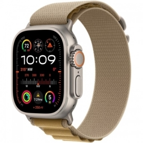 SmartWatch Apple Watch Ultra 2 v2 Titanium, 1.92inch, 4G, Curea Nylon L, Tan Alpine Loop