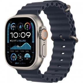 SmartWatch Apple Watch Ultra 2 v2 Titanium, 1.92inch, 4G, Curea Silicon L, Black Ocean