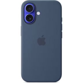Protectie pentru spate Apple Silicone cu MagSafe pentru iPhone 16, Denim