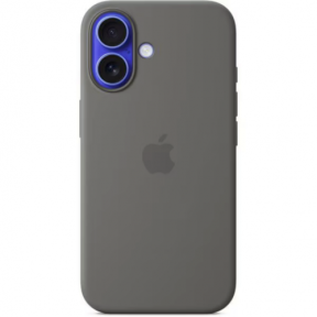 Protectie pentru spate Apple Silicone cu MagSafe pentru iPhone 16, Stone Gray