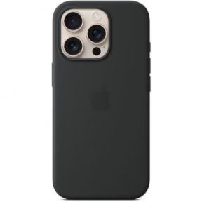 Protectie pentru spate Apple Silicone cu MagSafe pentru iPhone 16 Pro, Black