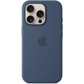 Protectie pentru spate Apple Silicone cu MagSafe pentru iPhone 16 Pro, Denim