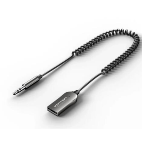 Cablu audio Vention NAIHG Bluetooth, 3.5 mm jack male - USB 2.0 female, 1.5 m, Gray