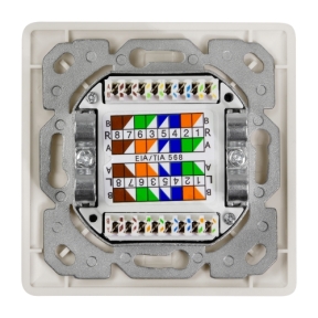 Priza retea Logilink NP0128, 2 x RJ45, White