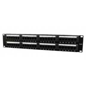 Patch Panel Gembird NPP-C548CM-001, 19inch, 2U, 48 porturi, Cat5e, UTP, Black