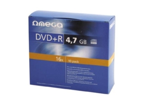 DVD+R Omega 16x, 4.7GB, 10buc, Slim case