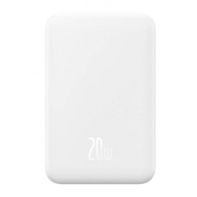 Baterie portabila Baseus Magnetic Mini Wireless, 5000mAh, 1 x USB-C, White