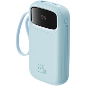 Baterie portabila Baseus Qpow2 Digital Display, 20000 mAh, 2 x USB-C, 1 x Lightning, 1 x USB-A, Blue