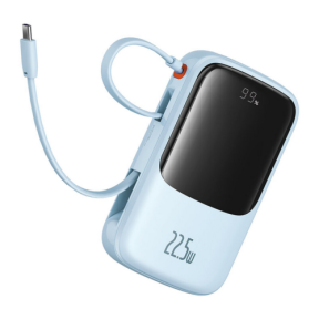 Baterie portabila Baseus QPow2, 10000 mAh, 1 x USB-A, 3 x USB-C, Blue