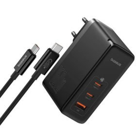 Incarcator retea Baseus GaN5 Pro Digital, 2x USB-C, 1x USB, 160W, Black