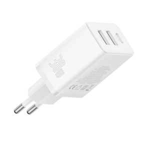 Incarcator retea Baseus Cube, 2 x USB-A, 1 x USB-C, 30 W, 3A, White