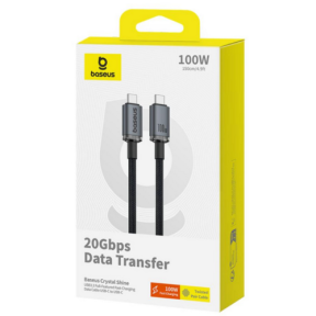 Cablu de date Baseus Crystal Shine, USB-C male - USB-C male, 1.5 m, Black