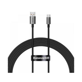 Cablu de date Baseus P10320102114-02, USB-A male - USB-C male, 2m, Black