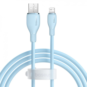 Cablu de date Baseus Pudding, USB-A male - Lightning, 2m, Blue
