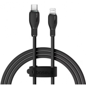 Cablu de date Baseus Pudding Series, Lightning male - USB-C male, 1.2m, Black