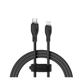 Cablu de date Baseus Pudding, USB-C male - Lightning male, 1.2m, Black