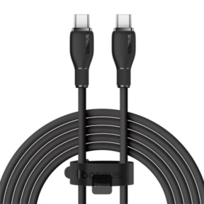 Cablu de date Baseus Pudding, USB-C male - USB-C male, 2 m, Black
