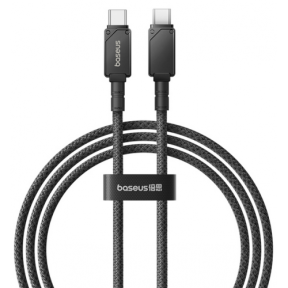 Cablu de date Baseus P10355800111-00, USB-C male - USB-C male, 1m, Black