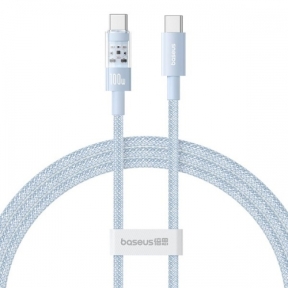 Cablu de date Baseus Gem, USB-C male - USB-C male, 2m, Blue