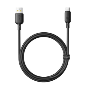 Cablu de date Baseus Silky, USB-A male - USB-C male, 1 m, Black