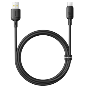 Cablu de date Baseus Silky, USB male - USB-C male, 2 m, Cluster Black