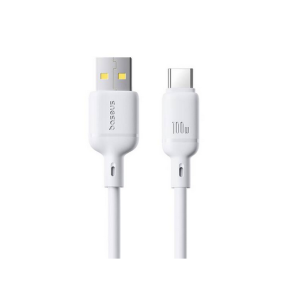 Cablu de date Baseus Silky, USB male - USB-C male, 1 m, White
