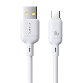 Cablu de date Baseus Silky, USB male - USB-C, 2 m, White