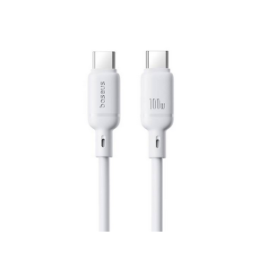Cablu de date Baseus Silky, USB-C male - USB-C male, 1 m, White