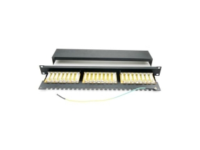 Patch panel 24 porturi ,1U, FTP Cat.5e, Krone+110 , suport de cabluri integrat - EMTEX