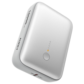Baterie portabila AUKEY Spark Mini PB-Y55, 10000 mAh, 1 x USB-A, 1 x USB-C, White