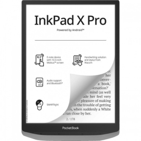 <p>Pocketbook InkPad X Pro argintiu - eBook Reader premium cu ecran tactil capacitiv (multisenzor) <span>E Ink Carta™ (Mobius)</span> <span>10.3'' (26.12 cm)</span> (1404x1872 pixeli/227dpi); p<span>latformÄƒ (sistem de operare): Andr