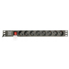 PDU Gembird EG-PDU-014-C14, 8x Schuko, Black