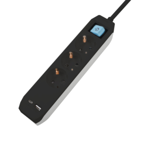 PRELUNGITOR SPACER, Schuko x 3, conectare prin Schuko (T),Type-C x1,  USB x 1, 3.1A,  cablu 1.8m, 16 A, max. 3500W, protectie copii, Intrerupator, Negru, "PP-3-18B-TC-USB" (timbru verde 0.18 lei)
