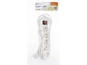 Prelungitor 3m 5xSchuko, alb, cu intrerupator EMOS HCT152-007