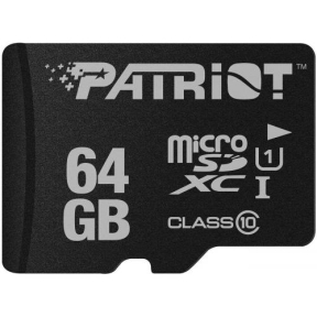 Memory Card microSDXC Patriot LX 64GB, Class 10, UHS-I U1