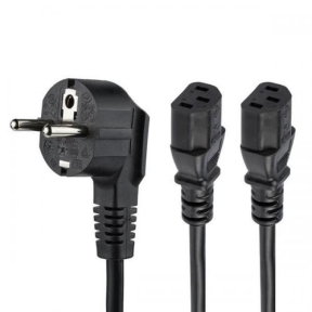 Cablu Startech PXT101YEU2M, 2x C13 - CEE7/7, 2m, Black