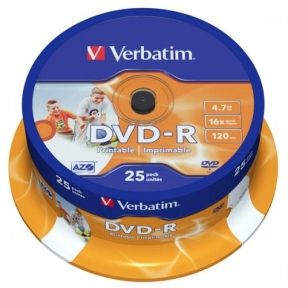 DVD-R Verbatim 16x, 4.7GB, 25buc, Cake