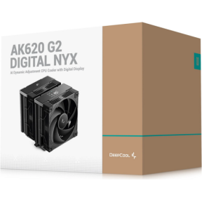 COOLER DeepCool "AK620 G2 DIGITAL NYX" skt. Intel si AMD, racire cu aer, vent. 2 x 120mm, 2000 rpm, 6 heatpipes, inaltime 159mm, top cover digital, negru,"R-AK620G2-BKNNMN-GJD-1"  (timbru verde 2 lei)