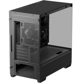CARCASA DeepCool "CG380", middle tower, gaming, fara sursa, suporta 9xfan, 3xfan inclus, PSU shroud, USB Type-C x 2, USB 3.2 gen 1 x 2, audio+mic, 5 sloturi expansiune, negru, "R-CG380-BKAGM3-G" (timbru verde 0.24lei)