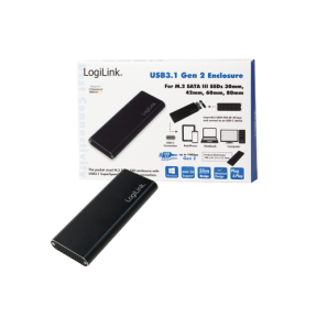 Rack extern SSD Logilink, USB 3.1 - M.2 SATA, Black