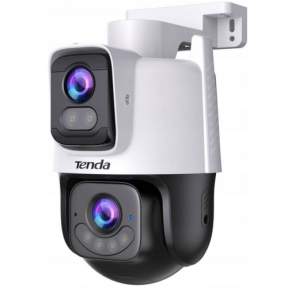 CAMERA IP Tenda, cube, wireless Wi-Fi 6 + 1 x RJ-45, pt. exterior, dual-lens full color night vision, dist. IR 30m, 2 x 3 Mpx rezolutie 2K, microfon, difuzor, carcasa plastic, slot SD card, "RH9-WCA" (timbru verde 0.8 lei)