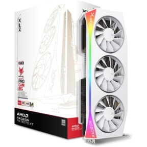 XFX Mercury AMD Radeon RX 9070XT OC White Magnetic Air Edition with RGB 16GB GDDR6 HDMI 3xDP, AMD RDNA 4